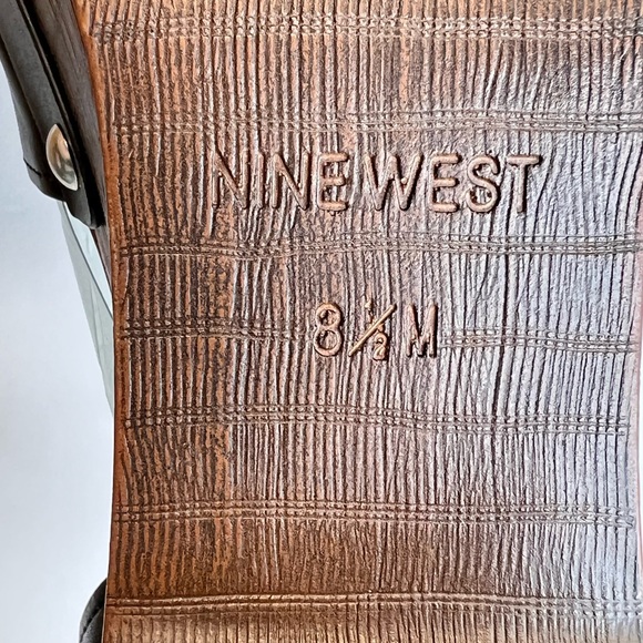 Nine West Womens Jayce 3 Platform Sandals Black Brown 2.75” Block Heel Sz 8.5M - Picture 10 of 12